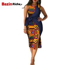 African Print Dresses Women Summer Sexy Fashion Patchwork Fork Plus Size Clothingfor Lady  WY8981 2024 - buy cheap