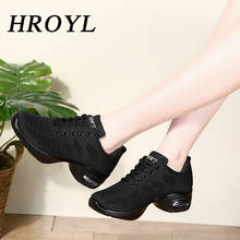 HROYL Ballroom Dance Sneakers Sport Dancing Shoes for Woman Girls Ladies Modern Jazz Breathable Fabric Square Dance shoes 2024 - buy cheap