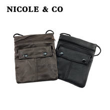 Мужской кожаный кошелек NICOLE & CO, черный мини-кошелек на молнии из натуральной кожи, небольшая сумка для мелочи, 2019 2024 - купить недорого