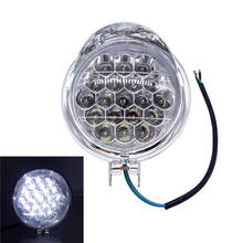 1Pc 2Wires Led Headlight Motorcycle Chrome LED Passing Spot Fog Light Front Headlight Lamp Fits For Most Motobike Round HeadLamp 2024 - buy cheap