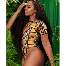 Bañador de leopardo de talla grande para mujer, traje de baño de una pieza con estampado africano, Monokini, Trikini, 5XL 2024 - compra barato