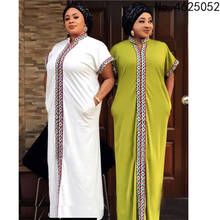 Vestido largo de cuello africano tradicional para mujer, ropa bazin holgada con estampado, Dashiki, primavera 2020 2024 - compra barato