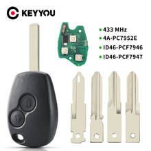 KEYYOU 2 Button 433MHz Remote Control Key For Renault Duster Modus Clio 3 Twingo DACIA Logan Sandero Kangoo PCF7947 PCF7946 Chip 2024 - buy cheap