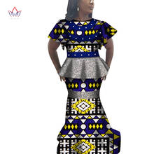 Elegante conjunto africano de manga corta y falda para mujer, ropa Africana Bazin Riche Peals, conjunto de 2 piezas, Wy7020 2024 - compra barato