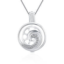 CLUCI-Colgante de Plata de Ley 925 para mujer, accesorio con forma de onda de circón cúbico blanco, medallón de jaula de perlas para collar, SC376SB, 3 uds. 2024 - compra barato