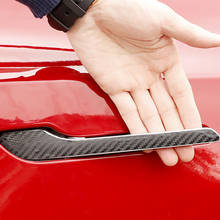 Tesla Model 3 Y manija de puerta Protector Gule Sticker puerta abrigo de mango ABS cubierta de carbono estilo de fibra 4 unids/set 2024 - compra barato