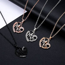 New Unique Design Necklace for Women Mother's Day Gift for MOM Hollow Out Gold Alloy Metal Crystal Heart Pendant Necklace 2024 - buy cheap