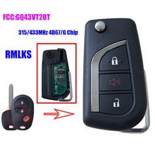 3 Button Flip Key New Style GQ43VT20T 4D67/G/H Chip For Toyota Highlander Sequoia Sienna TacomaTundra 315/433Mhz 2024 - buy cheap