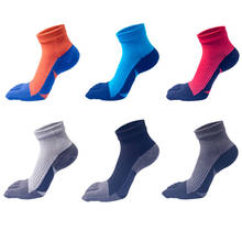 5 pares/lote algodão cinco dedos meias masculinas curto fitness correndo compressão meias masculino de alta qualidade toe sox calcetines hombre 2024 - compre barato