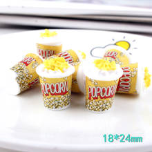 10Pcs Miniature Simulation Popcorn Bucket Resin Cabochon Mini Food Play DIY Jewelry Making Accessories Scrapbooking Phone Deco 2024 - buy cheap