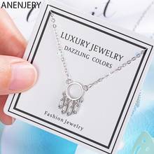 ANENJERY Silver Color Exquisite Dream Catcher Tassel Pendant Necklace Crystal Zircon Necklace Jewelry For Women Gifts S-N263 2024 - buy cheap
