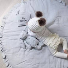Tapete de algodão para bebês, tapete redondo de desenho animado para bebês recém-nascidos, decoração do berçário 2024 - compre barato