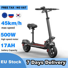 Мощный электрический скутер с максимальной скоростью 45 км/ч, 500 Вт, мотор, Электрический скутер 10 дюймов с шинами для внедорожников, электрические скутеры для взрослых, европейские запасы 2024 - купить недорого