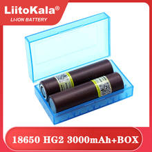 Умное устройство для зарядки никель-металлогидридных аккумуляторов от компании Liitokala: новый оригинальный HG2 18650 3000 мАч батарея 18650HG2 3,6 В разряда 20A, Мощность батарея + коробка для хранения 2024 - купить недорого