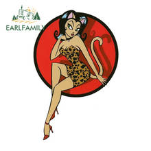 EARLFAMILY 13cm x 8.5cm Sexy Leopard Pinup Girl Scooter Vinyl Decal Window Bumper Decor Graphic Personality Car Stickers 2024 - buy cheap
