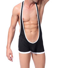 Men Stretch Shaper Tight Unitard Leotard Sexy Men's Mesh Bodysuit Underwear Jumpsuits Wrestling Singlets Gay Jockstrap Shaper 2024 - buy cheap