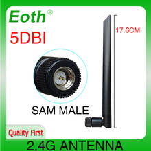 EOTH-antena de 2,4g, enrutador de señal de enlace tp, receptor de antena de alta ganancia, 1, 2 piezas, 5dbi, sma macho, wlan, wifi, 2,4 ghz, módulo pbx iot 2024 - compra barato