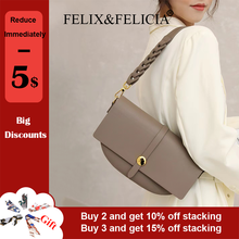 Felix & felicia bolsa de ombro de marca de fábrica, fashion, bolsa feminina de alta qualidade em couro legítimo, bolsa crossbody retrô 2021 2024 - compre barato