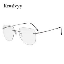 Krasivyy-gafas sin montura para hombre, lentes ópticas ultraligeras de titanio, graduadas, sin marco, montura europea 2024 - compra barato