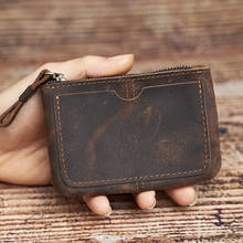 Genuine Leather Mini Coin Purse Men Wallet Slim Vintage Small Man Short Section Casual Card Wallets Little Pouch Bag NUPUGOO 2024 - buy cheap