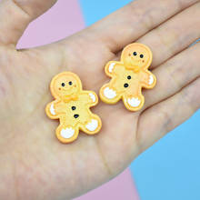 5Pcs Christmas Simulation Gingerbread Man Biscuits Resin Decoration Craft Flatback Kawaii Cabochon Scrapbooking For Phone Deco 2024 - buy cheap