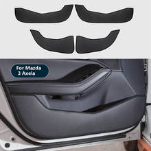 Adesivo protetor de porta de couro para carro, protetor de porta, prancha anti chute, anti-sujeira, almofada preta, adesivo de capa para mazda 3 axela 2019 2020 2021 2024 - compre barato