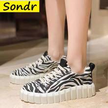 Fashion Women Vulcanized Shoes Sneakers Ladies Lace-up Casual Shoes Breathable Pu Leopard Print Flat Sneakers Zapatos De Mujer 2024 - buy cheap