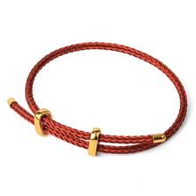 CSJA-brazaletes de cuerda de hilo rojo para mujer, pulsera de la suerte, cuerda trenzada 2021, joyería ajustable de acero inoxidable, bisutería G434 2024 - compra barato