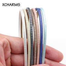 3mm Flat PU Leather Cord Stripe Pattern Rope Jewelry Findings Accessories Fashion Jewelry Making Materials for Bracelets 2024 - buy cheap