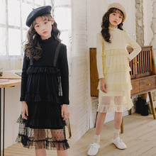 В 2019 году, Новые осенне-зимние сетчатые лоскутные платья для девочек мод утолщаются платья для маленьких девочек милое платье принцессы для девочек #8141 2024 - купить недорого