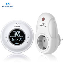 Nashone-termostato Digital inalámbrico con pantalla LCD, controlador de temperatura, enchufe de clavija, calefacción y refrigeración, UE, 220V 2024 - compra barato