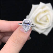 Pear Shape 2CT Diamond Women Wedding Ring Love Promise Lady Jewelry Solid 14K White Gold Popular Ring For Her 2024 - buy cheap