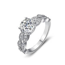 Anillos de compromiso y boda exquisitos de circón redondo de 2 capas para mujer, anillo de cristal femenino de color dorado y plateado, anillo de calidad superior 2024 - compra barato