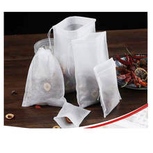 Sacolas de chá vazias aromatizadas 10*15cm, sacolas de cordão selados 100 para cozinha, ervas, temperos soltos, ferramentas para café 2024 - compre barato