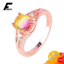 Fashion Ring 925 Silver Jewelry Accessories Oval Topaz Zircon Gemstone Finger Rings for Women Wedding Engagement Party Ornaments 2024 - buy cheap