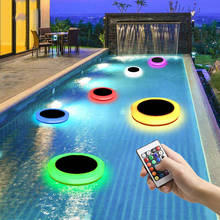 Luces de colores subacuáticas, lámpara de decoración RGB Solar, LED, para estanque, piscina, fuente flotante, luz con mando a distancia 2024 - compra barato