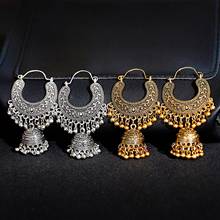 Indian Jhumka Jhumki Gypsy Tribal Ethnic Retro Big Circle Bell Tassel Drop Earrings For Women Jewelry Pendientes Mujer Moda 2019 2024 - buy cheap