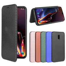 Capa magnética para oneplus 6 t 6 t 5t, capa de couro tpu para one plus 5 3t 3 de fibra de carbono 2024 - compre barato