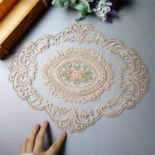 2 pcs Embroidered Flower Mesh Lace Ribbon Applique Trims for Covers Curtain Home Textiles Sewing Strip Ribbon Lace Fabric 37cm 2024 - buy cheap