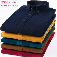 New Arrival Fashion Super Large Pure Cotton Corduroy Autumn Men Long Sleeve Casual Loose Large Casual Shirts Plus Size M-7XL 8XL 2024 - buy cheap