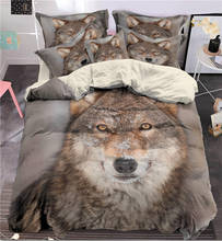 Fanaijia 3d Indian Wolf Bedding Set King Size Animal Print Duvet Cover Set with Pillowcase Bedbedline Home Queen Bed Set 2024 - buy cheap