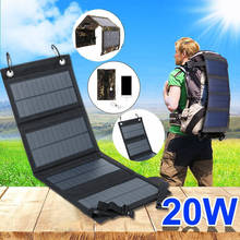 20 Вт Порты и разъёмы в состоянии Панели солнечные 5V складной солнечных батарей складной Водонепроницаемый USB Порты и разъёмы Зарядное устройство мобильный Мощность банка для телефона Батарея на открытом воздухе 2024 - купить недорого