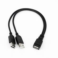 Adaptador de alimentação usb 2.0 a fêmea para 2 dual usb macho, cabo de extensão 2024 - compre barato