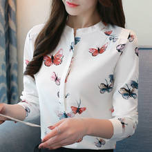  Women Tops Print Chiffon Blouse Shirt Long Sleeve Women Shirts Office Ladies Tops Fashion Womens Tops And Blouses A747 2024 - buy cheap