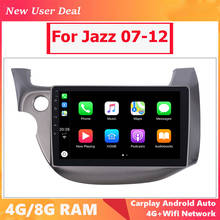 Radio con Gps para coche, reproductor de vídeo con Android 10, 6G Ram + 128G Rom/Wifi + 4G/2Din, estéreo, tableta, USB, para HONDA FIT JAZZ 2007-2012 2024 - compra barato