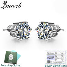 LMNZB-pendientes de plata 925 para mujer, aretes sencillos y originales con certificado, de 6mm de circonia, joyería fina LE1263 2024 - compra barato