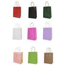10PCS/lot 18x15x8cm Delicate lovely small Kraft Gift bag with handle Children's day Christmas Birthday gift bags Jewelry bags 2024 - buy cheap
