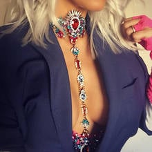 Best Lady Sexy DIY Gem Summer Body Chain Necklace for Women Luxury Statement Rhinestone Necklace Pendant Maxi Hot Body Jewelry 2024 - buy cheap