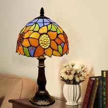 WOERFU-lámpara de mesa Tiffany, Base de aleación, parasol para dormitorio, mesita de noche, moda creativa, Retro, 20CM 2024 - compra barato