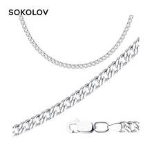 SOKOLOV, cadena de plata de joyería de moda de 925 de las mujeres/los hombres de hombre/mujer collar de cadena de los hombres hombre 2024 - compra barato
